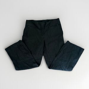Eileen Fishe Italian Fabric Linen Pants Black Womens Size Small Front Pocket
